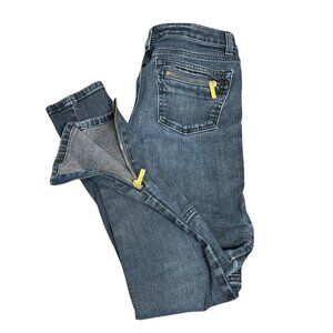 Michael Kors Womens Dark Blue Denim Skinny Fit Jeans Zipper Back Pockets Size 2
